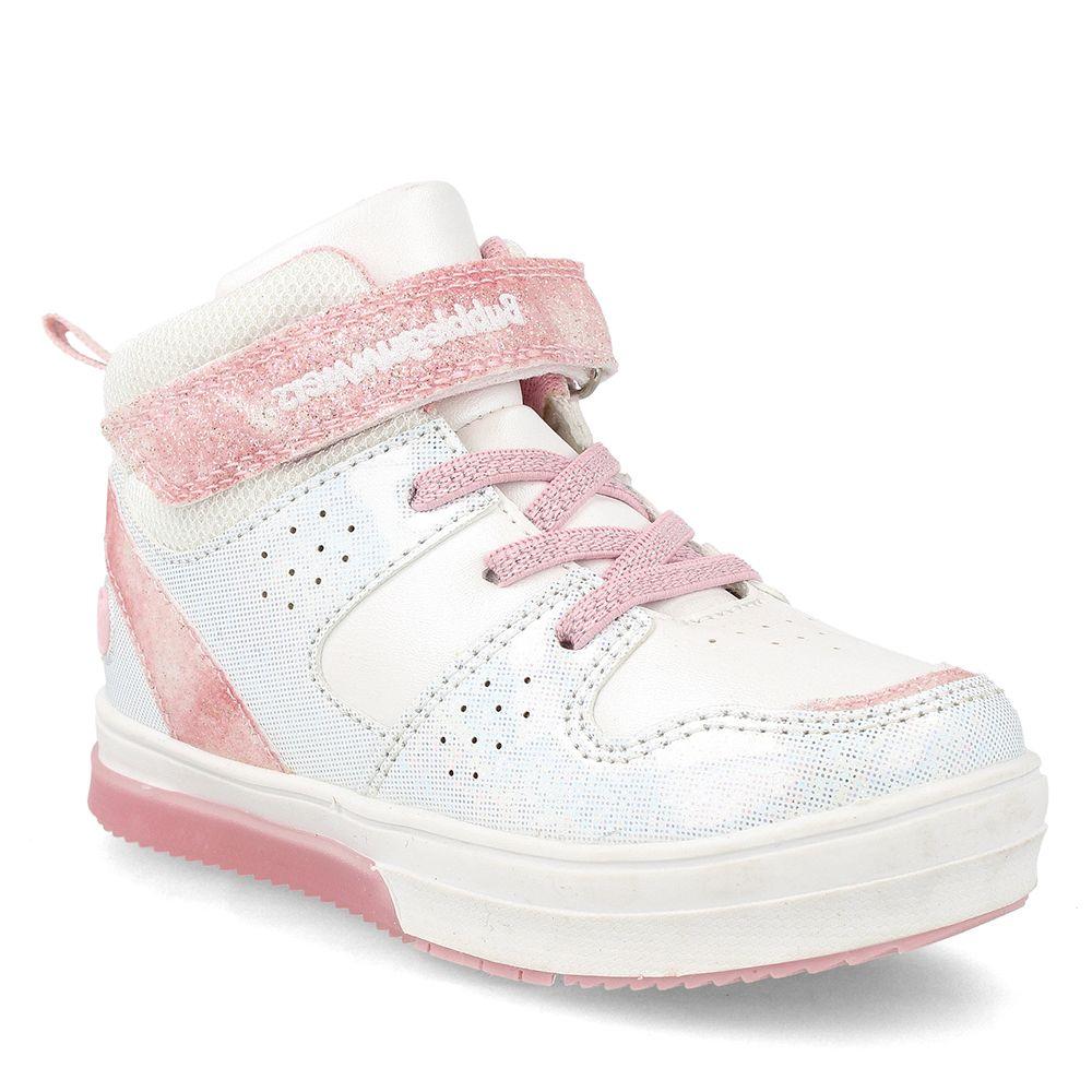 Zapatilla Niña Bubblegummers Luces Neon Blanco-Rosado-0