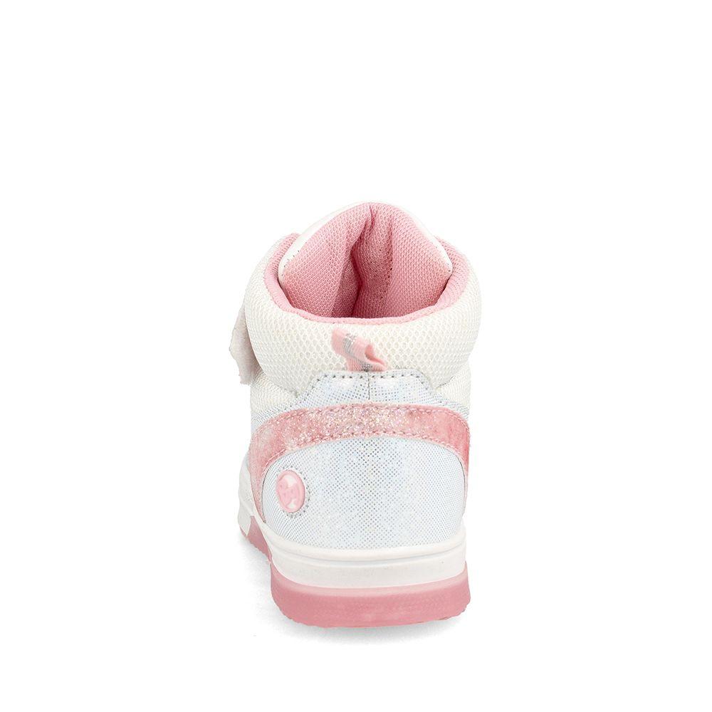 Zapatilla Niña Bubblegummers Luces Neon Blanco-Rosado-2