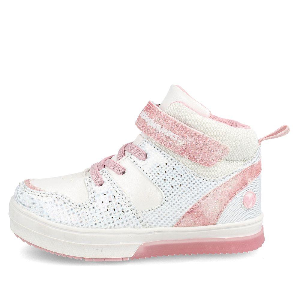 Zapatilla Niña Bubblegummers Luces Neon Blanco-Rosado-4
