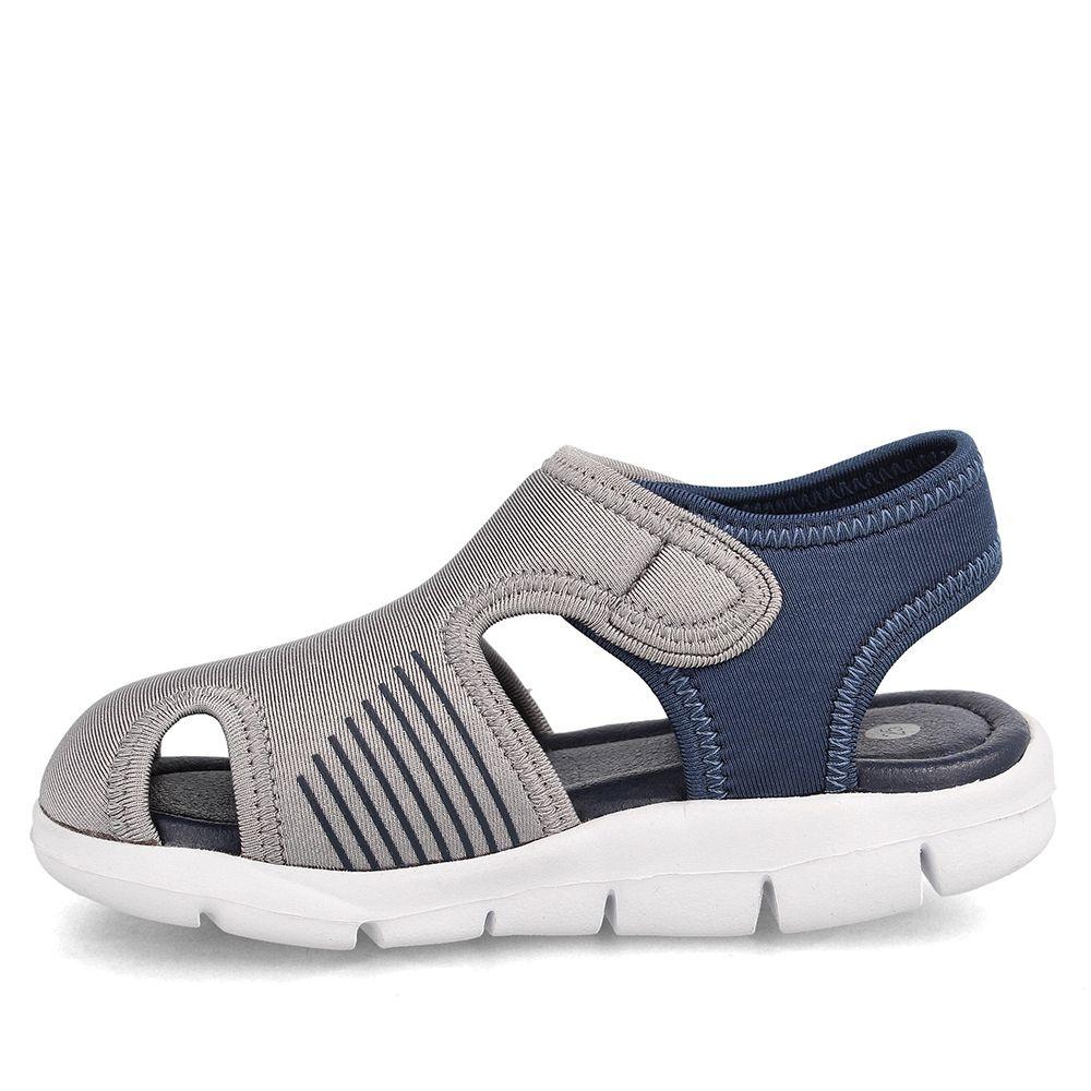 Sandalia Niño Bubblegummers Bentley Gris/Azul-4