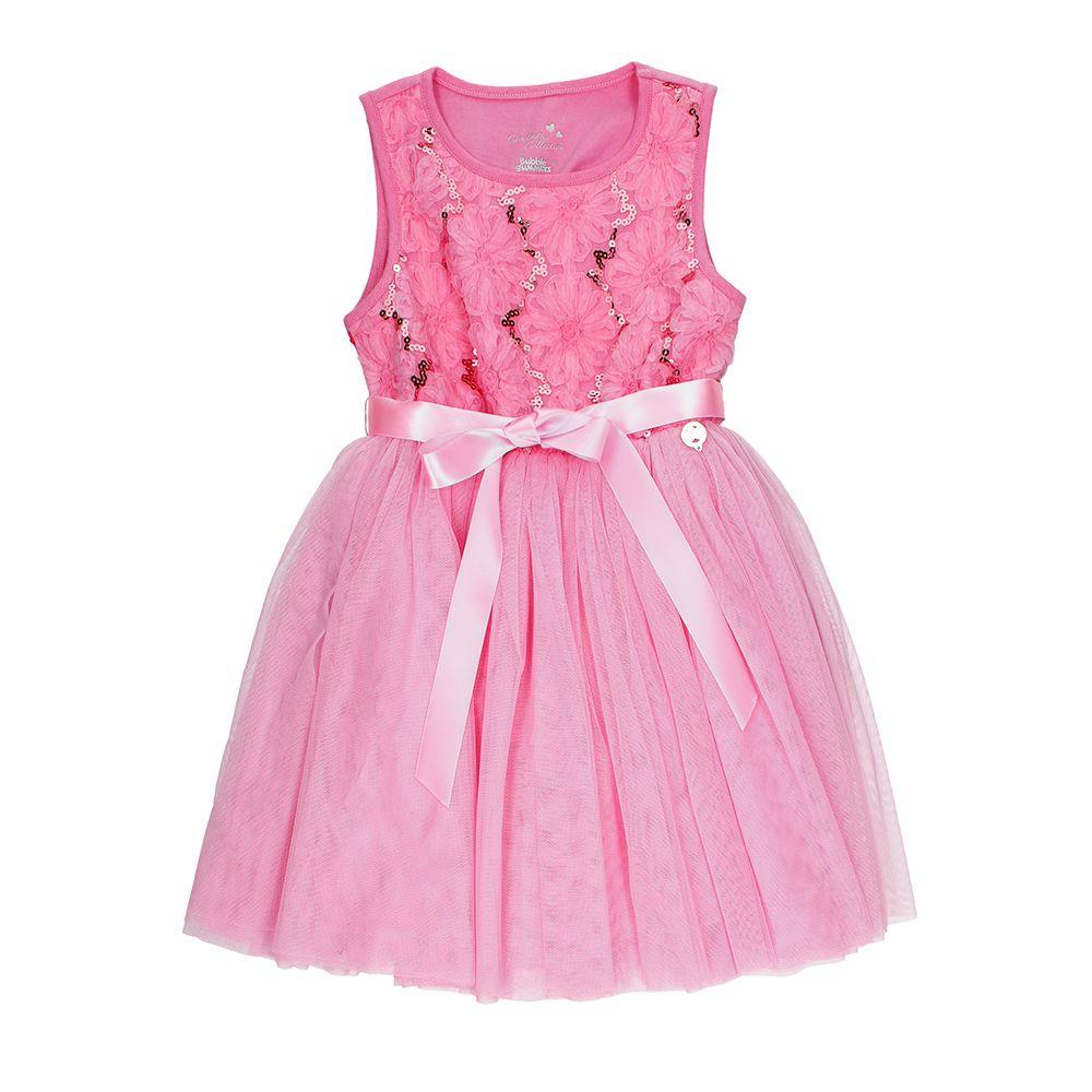 VESTIDO NIÑA BUBBLEGUMMERS CHRISTMAS ROSADO-0