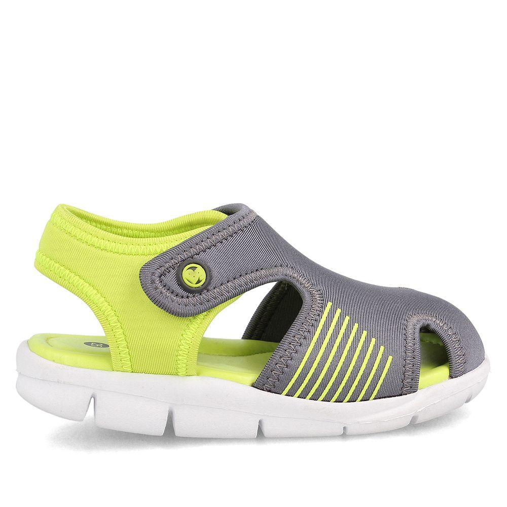 Sandalia  Niño Bubblegummers Bentley Gris-Amarillo-4