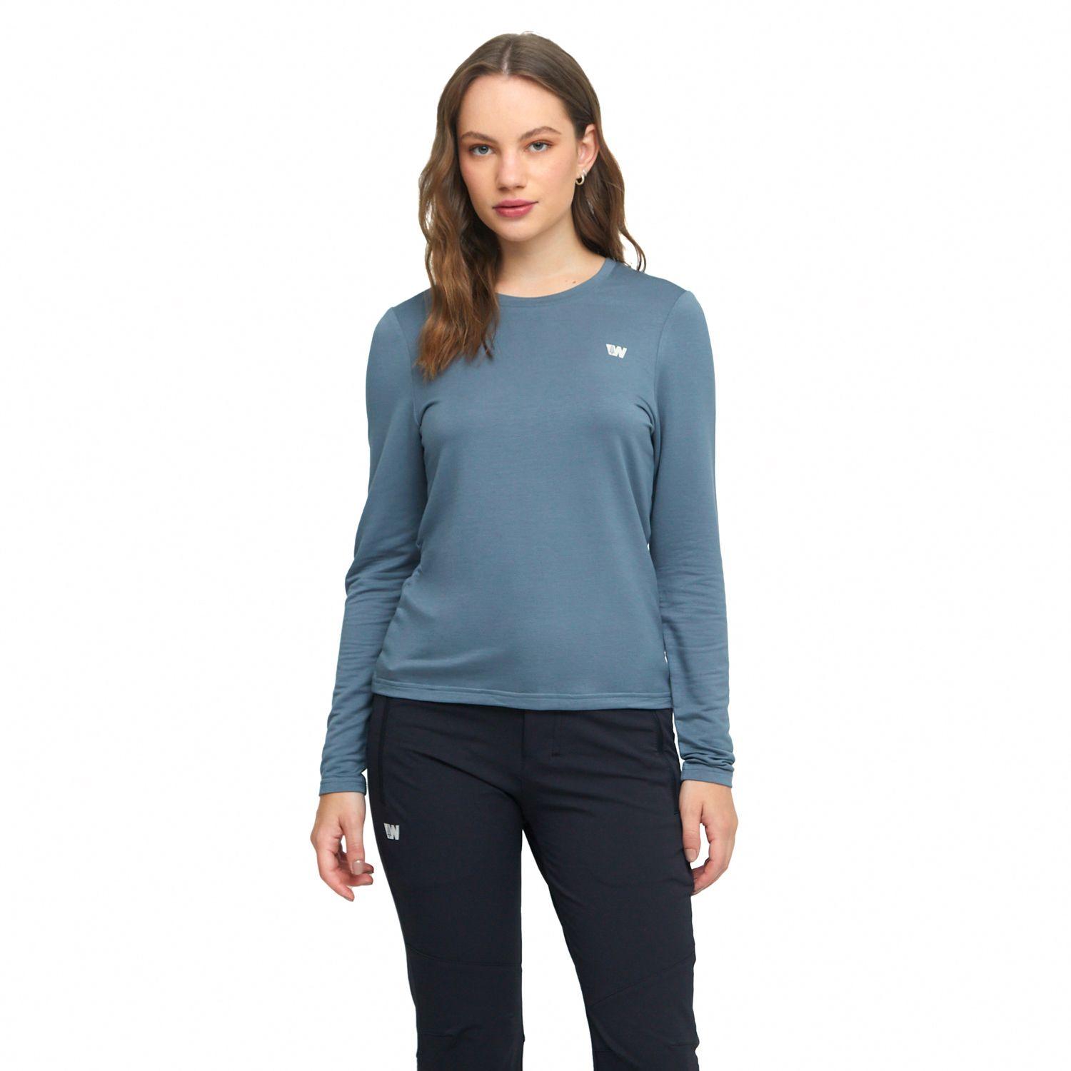 POLERA MANGA LARGA MUJER WEINBRENNER CALGARY AZÚL - GRIS-0