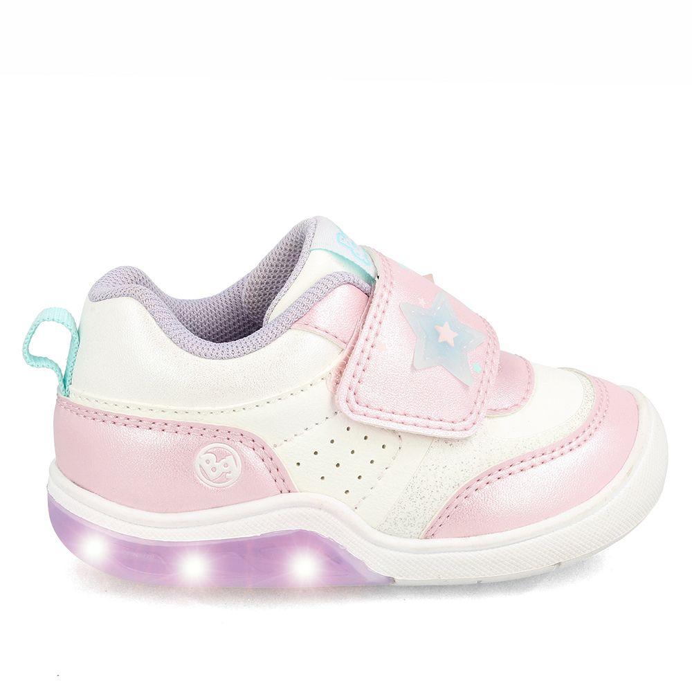 Zapatilla Niña Bubblegummers Luces Tokio Blanco-Rosado-7
