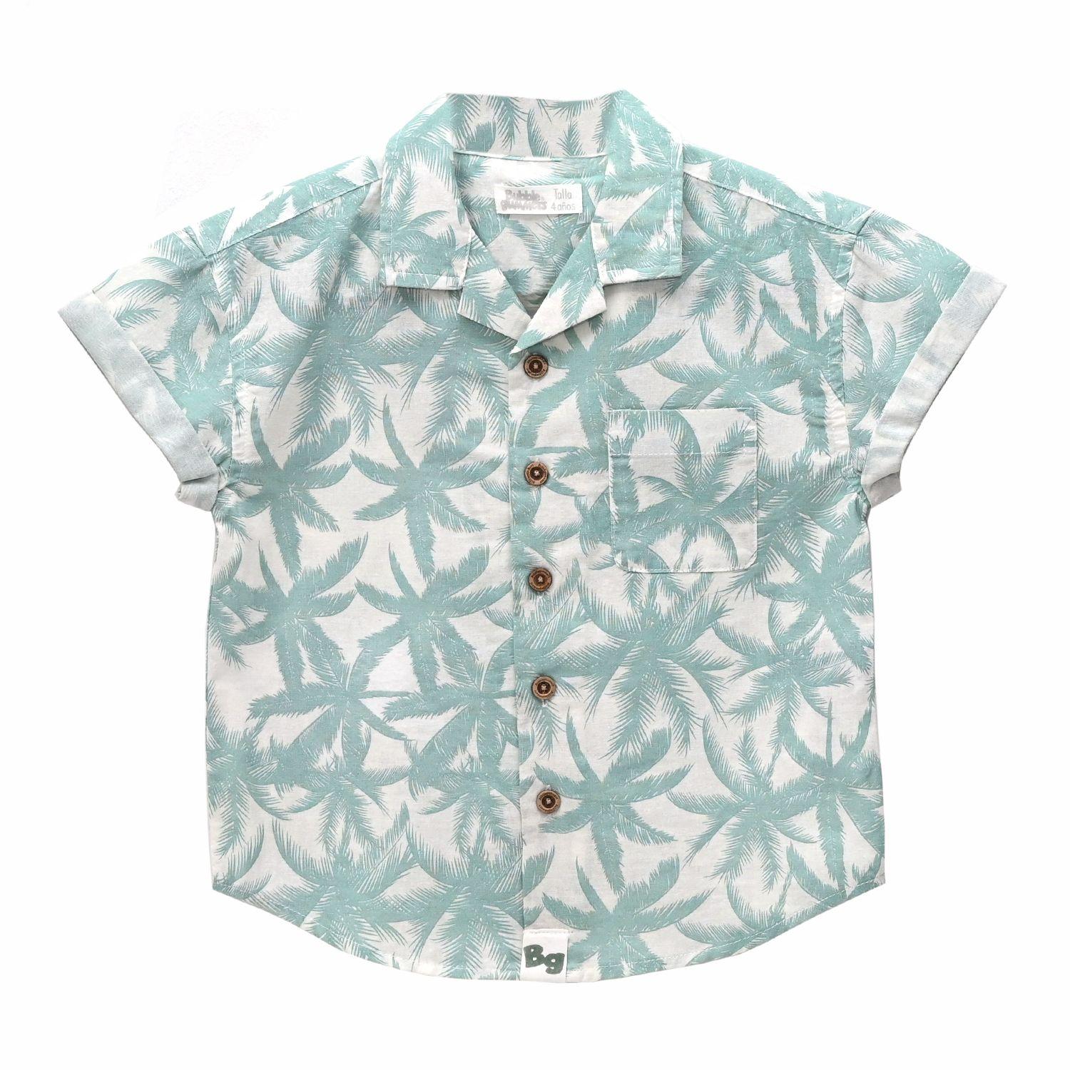Camisa Niño Bubblegummers Palms Verde Teens-0