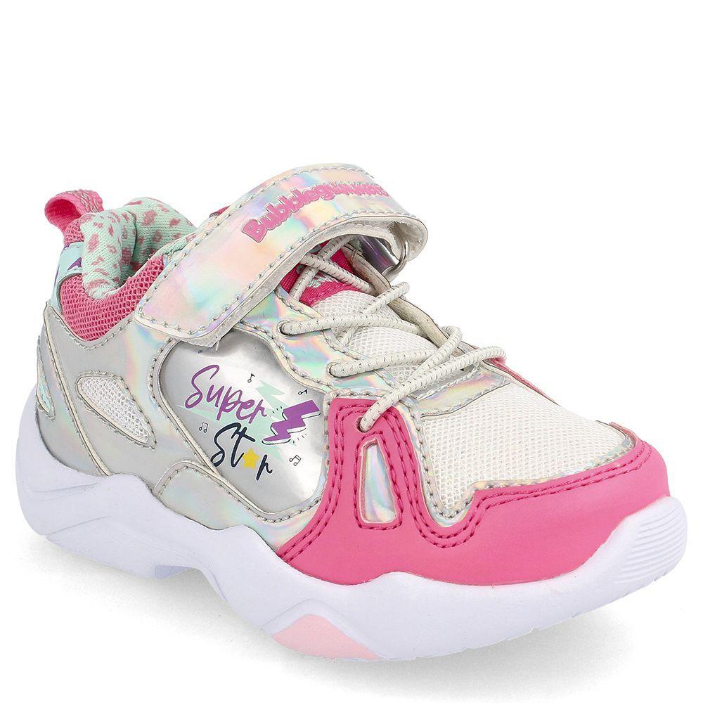 ZAPATILLA NIÑA BUBBLEGUMMERS RACQUET PLATA ROSADO 22 - 25-0