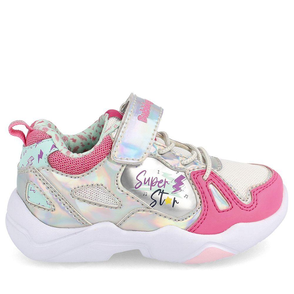 ZAPATILLA NIÑA BUBBLEGUMMERS RACQUET PLATA ROSADO 22 - 25-1