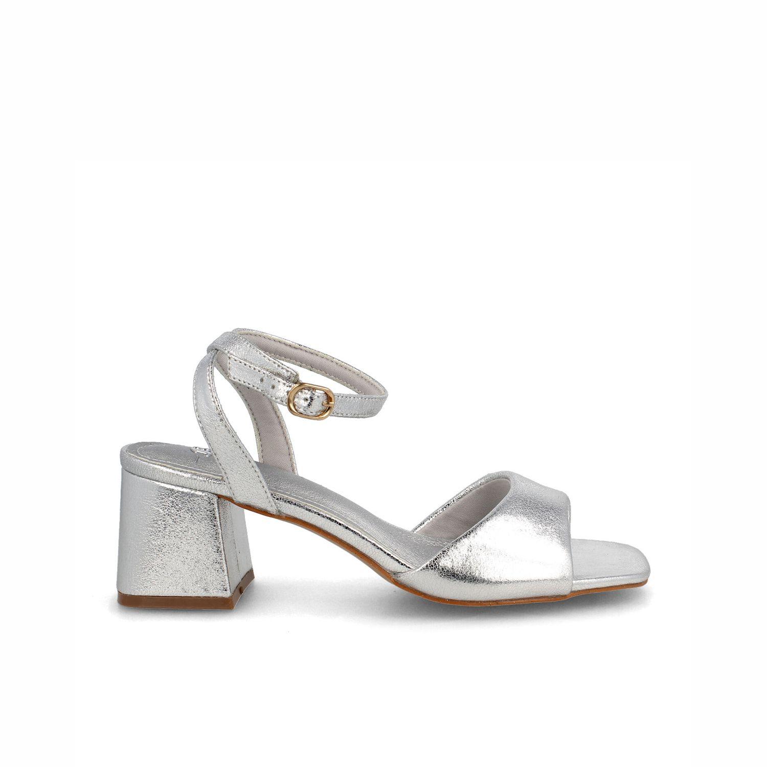 Sandalia Mujer Bata Marcial Plateado-0