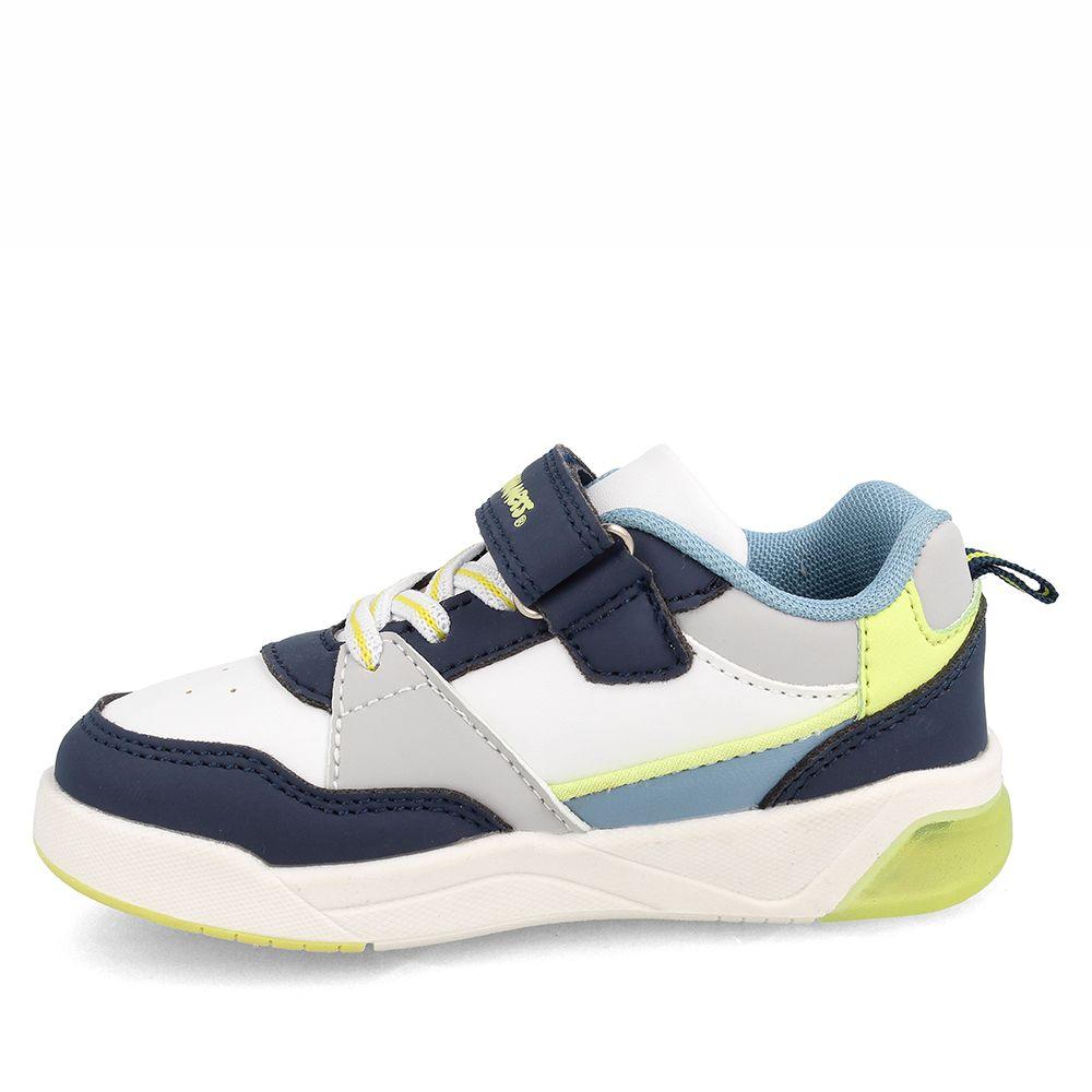 Zapatilla Niño Bubblegummers Luces Dakar Blanco-Azul-1