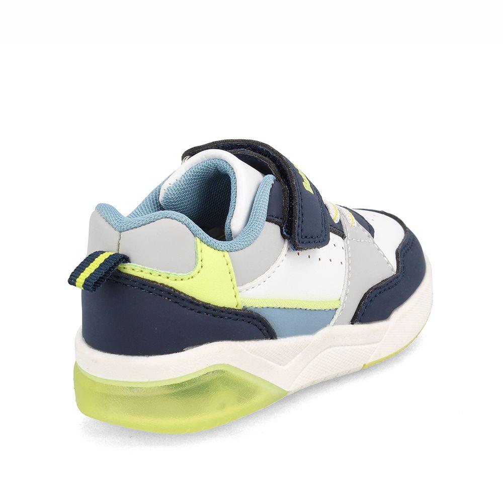 Zapatilla Niño Bubblegummers Luces Dakar Blanco-Azul-3