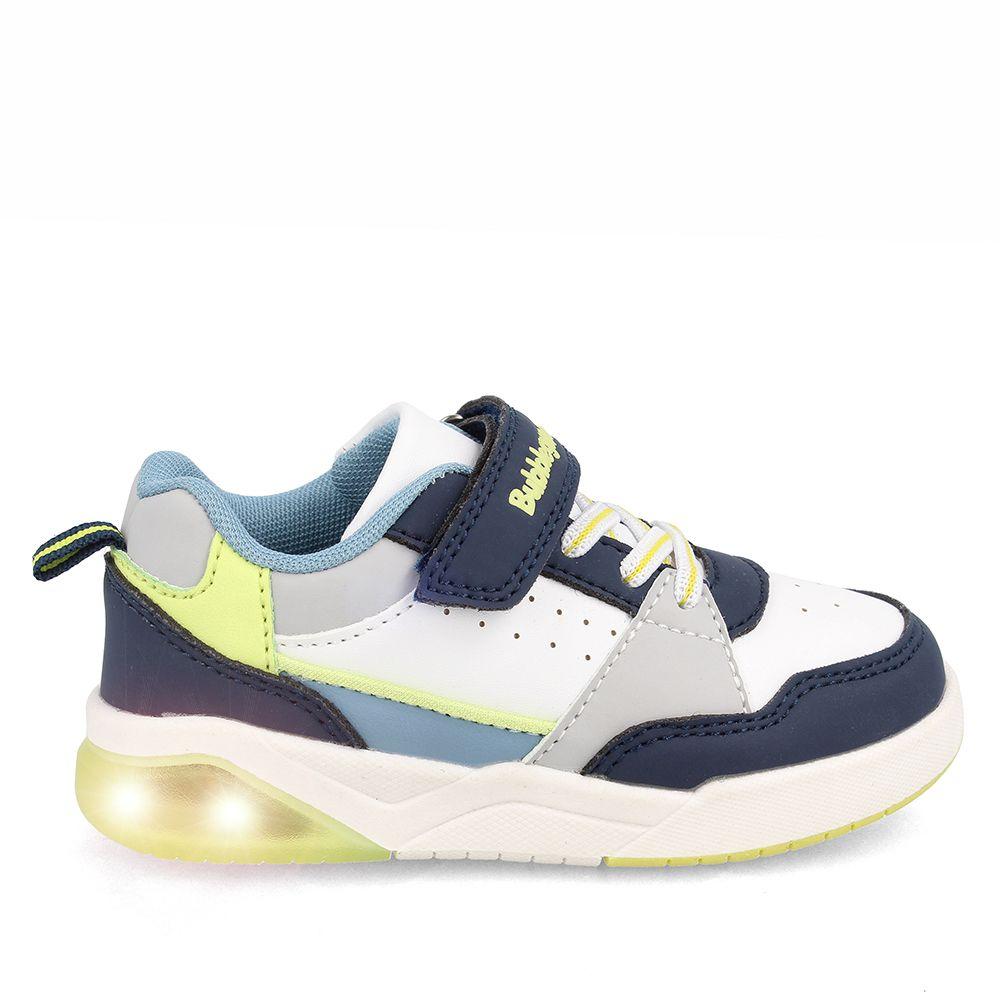 Zapatilla Niño Bubblegummers Luces Dakar Blanco-Azul-7