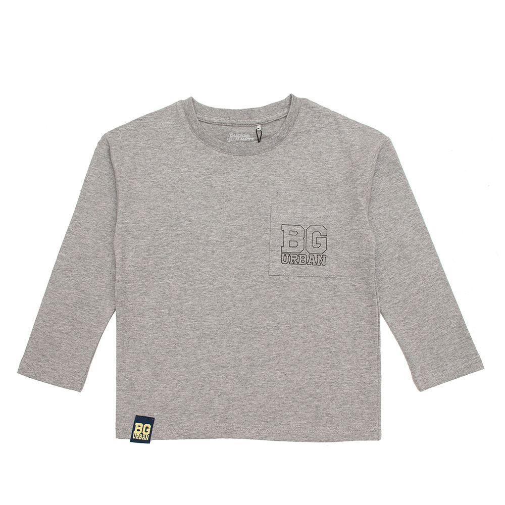 Polera Manga Larga Niño Bubblegummers Igor Gris Mezcla Teens-0