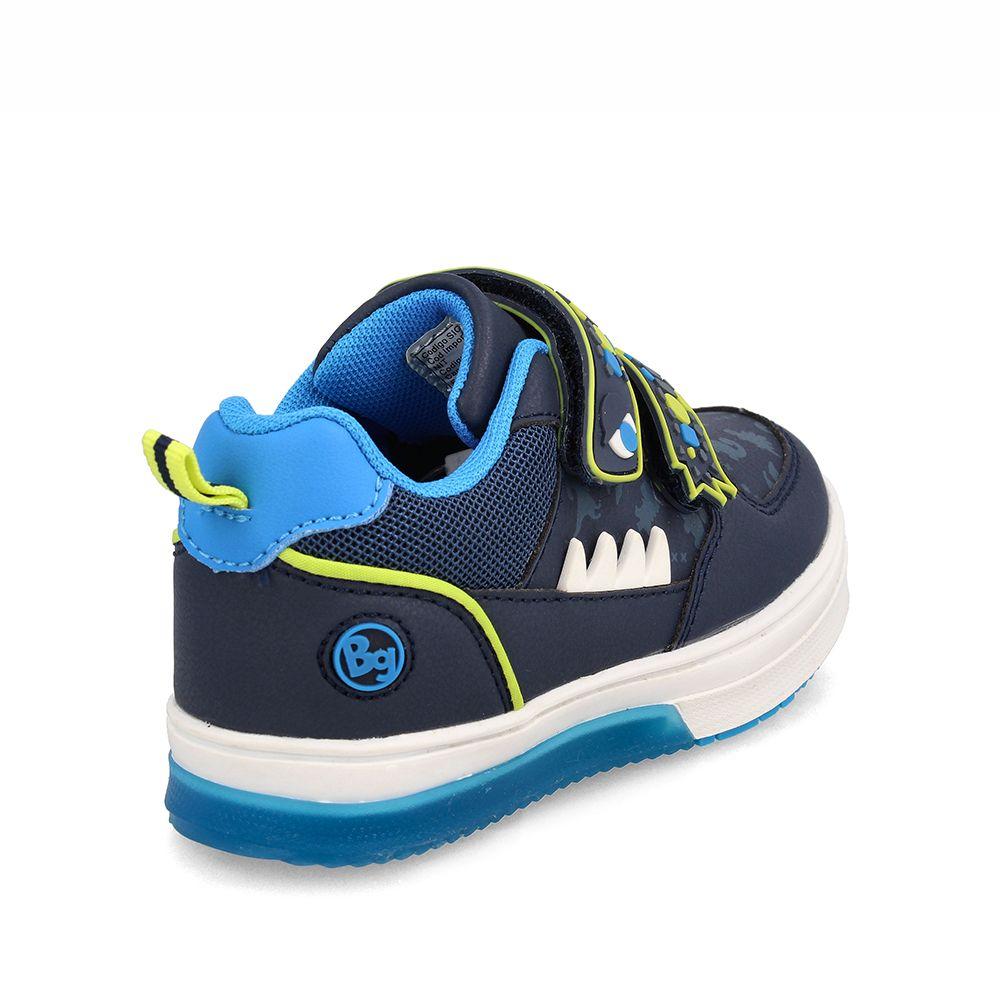 Zapatilla Niño Bubblegummers Luces Neon Azul-Verde-3