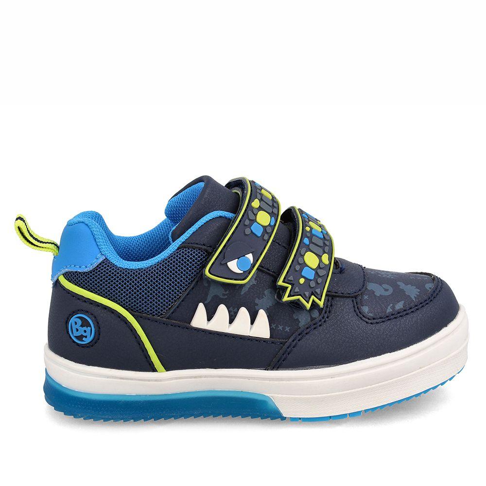 Zapatilla Niño Bubblegummers Luces Neon Azul-Verde-4