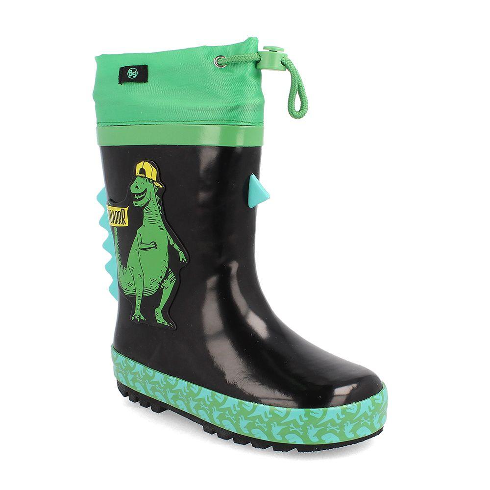 BOTA DE AGUA NIÑO BUBBLEGUMMERS DINOSAUR NEGRO - VERDE 30-33-0