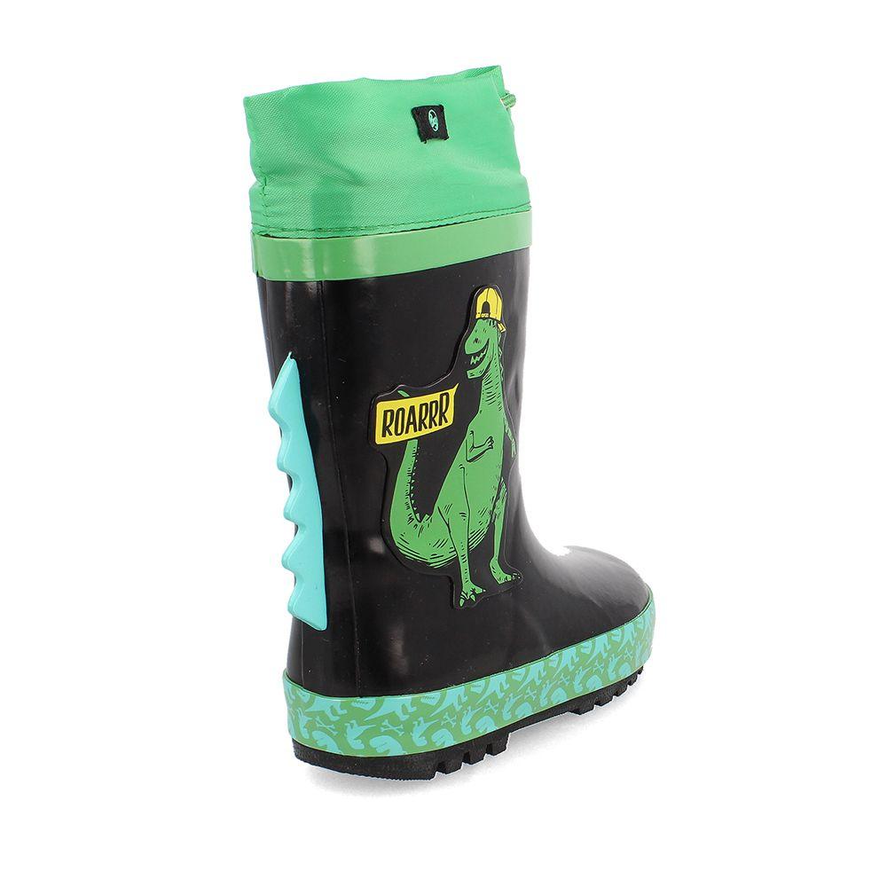 BOTA DE AGUA NIÑO BUBBLEGUMMERS DINOSAUR NEGRO - VERDE 30-33-3