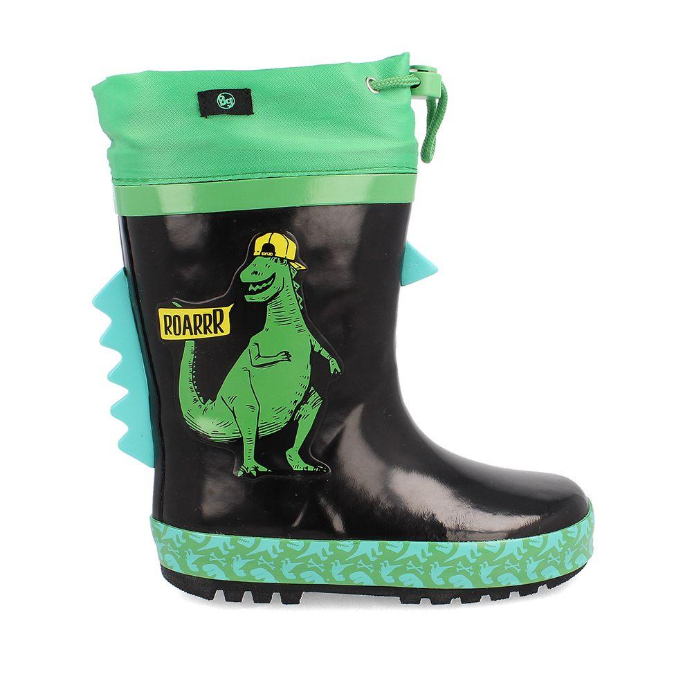 BOTA DE AGUA NIÑO BUBBLEGUMMERS DINOSAUR NEGRO - VERDE 30-33-4