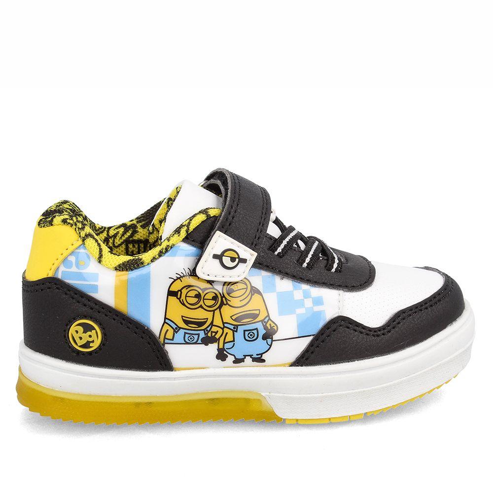 Zapatilla Niño Bubblegummers Minions Neon Blanco-Negro-4