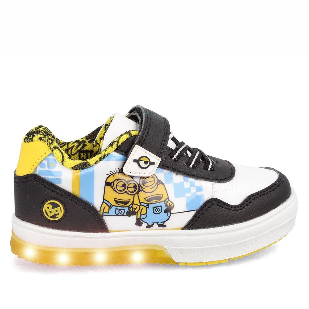 Zapatilla Niño Bubblegummers Minions Neon Blanco-Negro-7