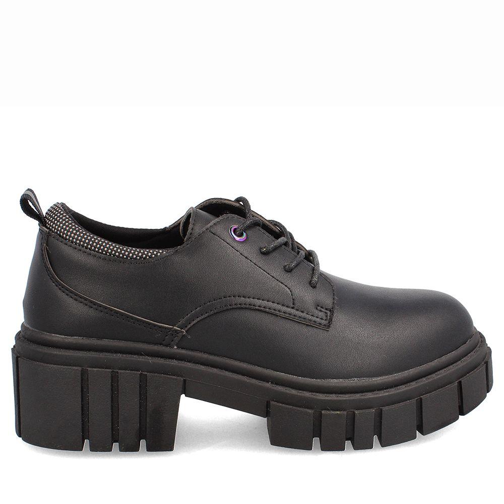 ZAPATO ESCOLAR CORDONES NIÑA TEENER CHUMY NEGRO-4