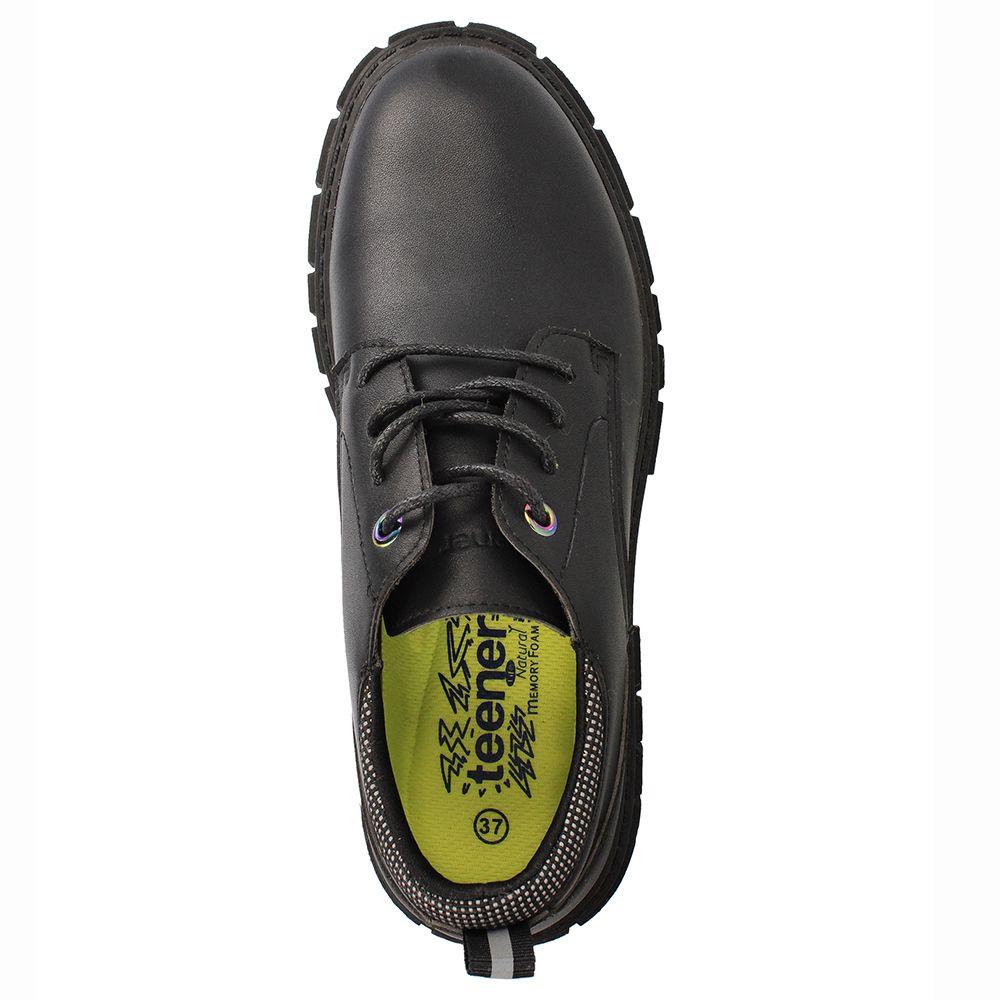 ZAPATO ESCOLAR CORDONES NIÑA TEENER CHUMY NEGRO-5