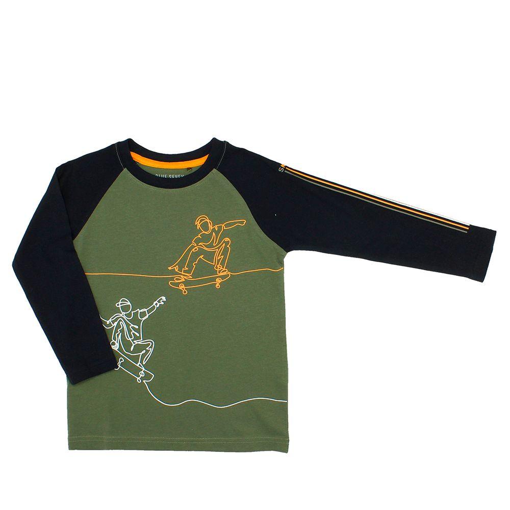 POLERA MANGA LARGA NIÑO BUBBLEGUMMERS SKATE VERDE-0