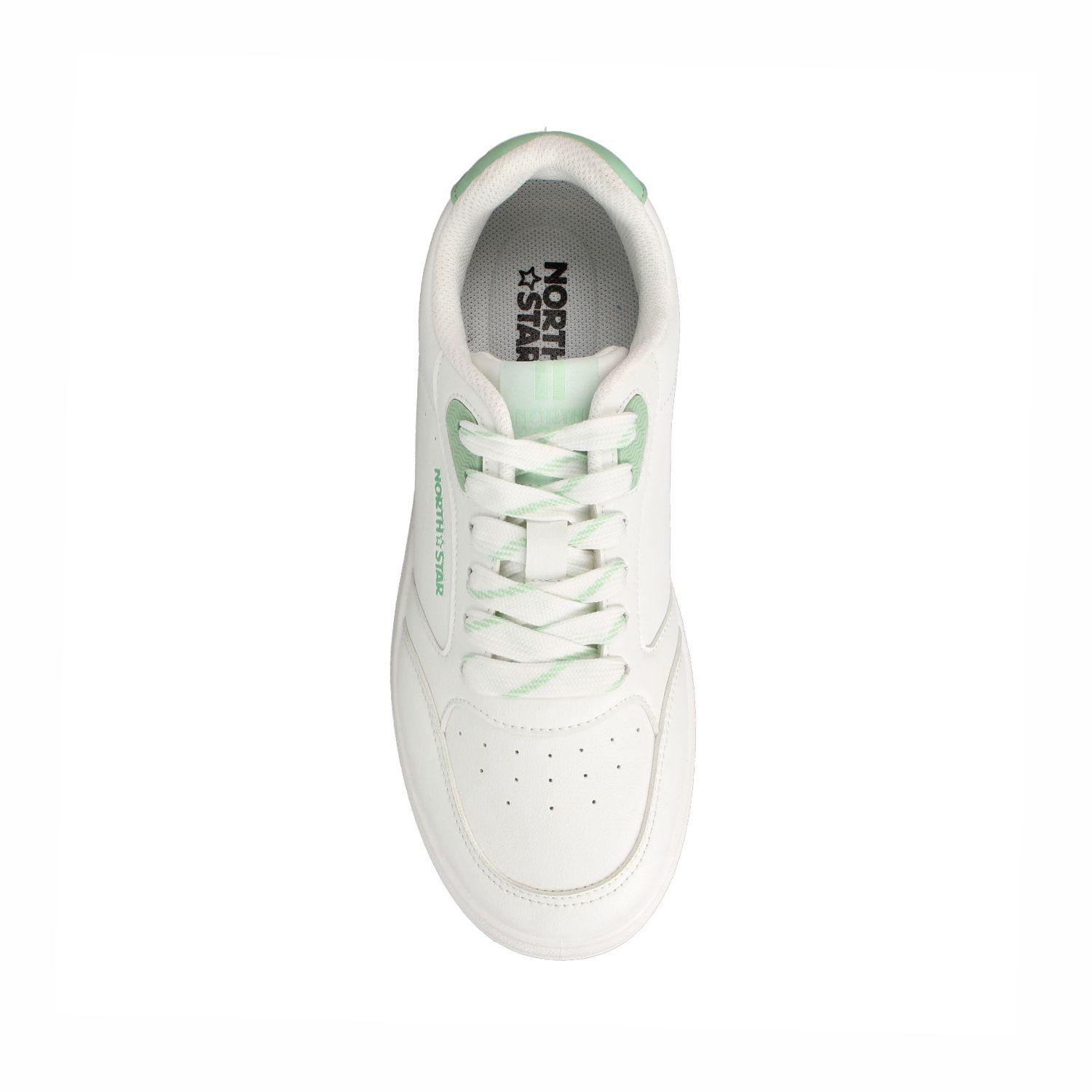 Zapatilla Mujer North Star New Skater Blanco-Verde-3