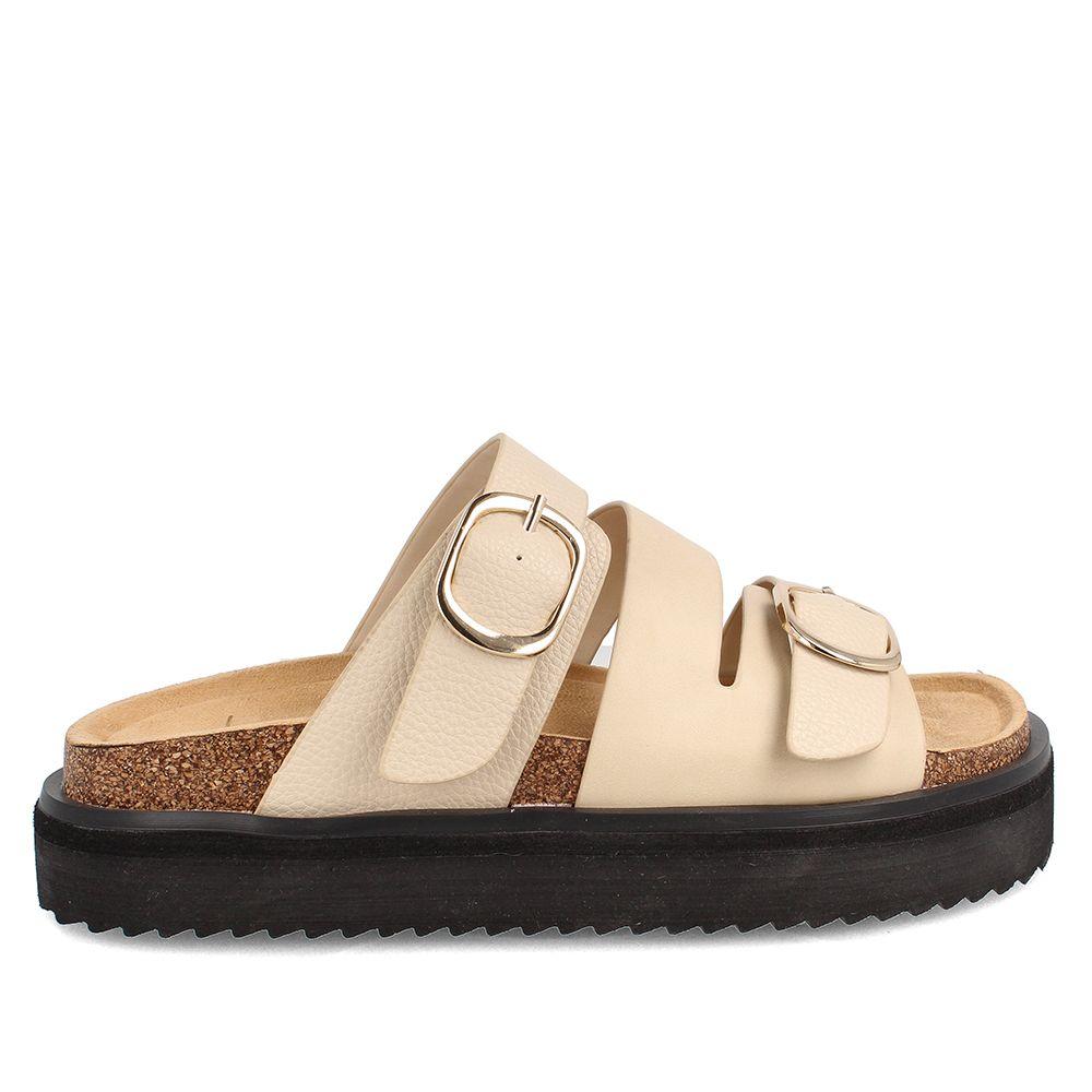 Sandalia Mujer Bata Trini Beige-4