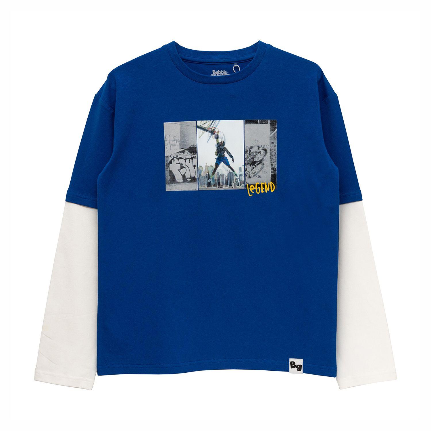 Poleras Manga Larga Niño Bubblegummers Tunez Azul-0