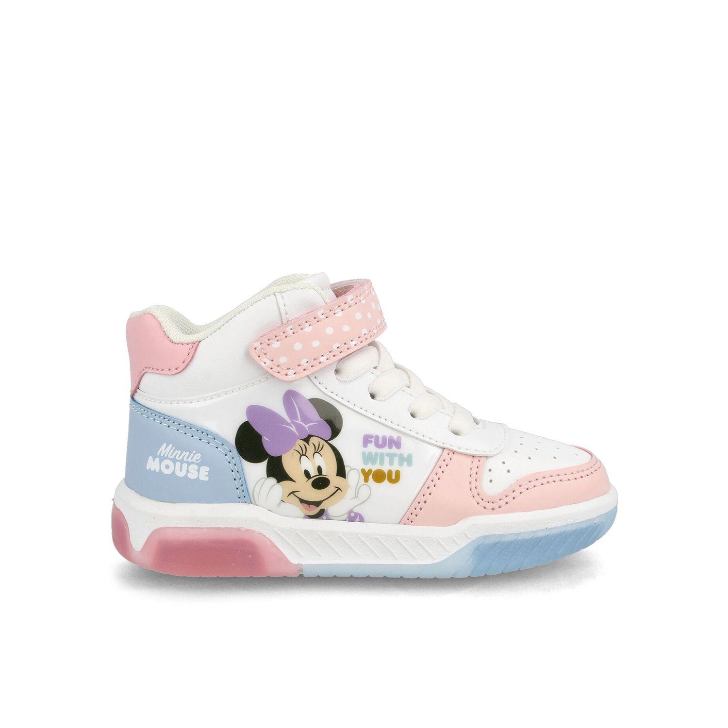 Botín Niña Bubblegummers Minnie Blanco-Rosado-0