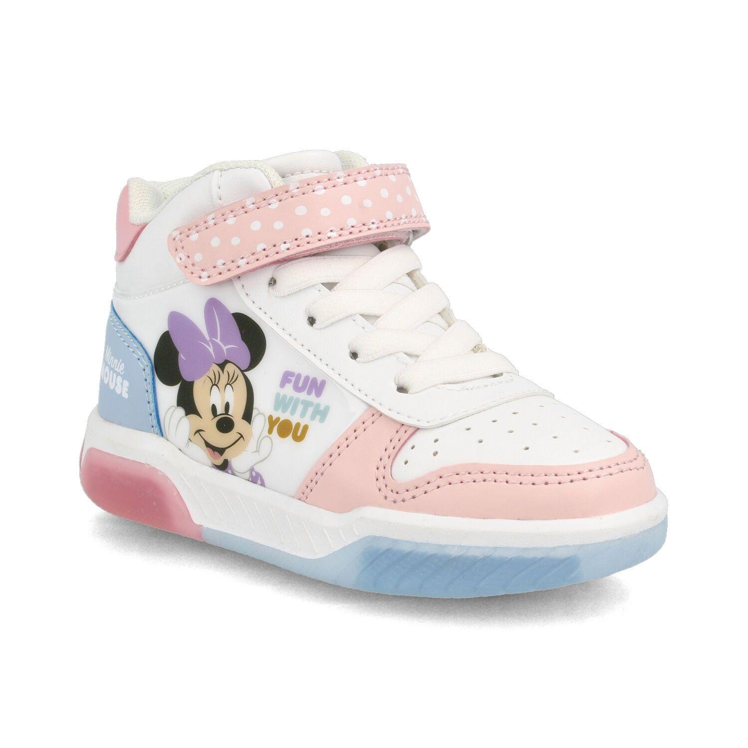 Botín Niña Bubblegummers Minnie Blanco-Rosado-1