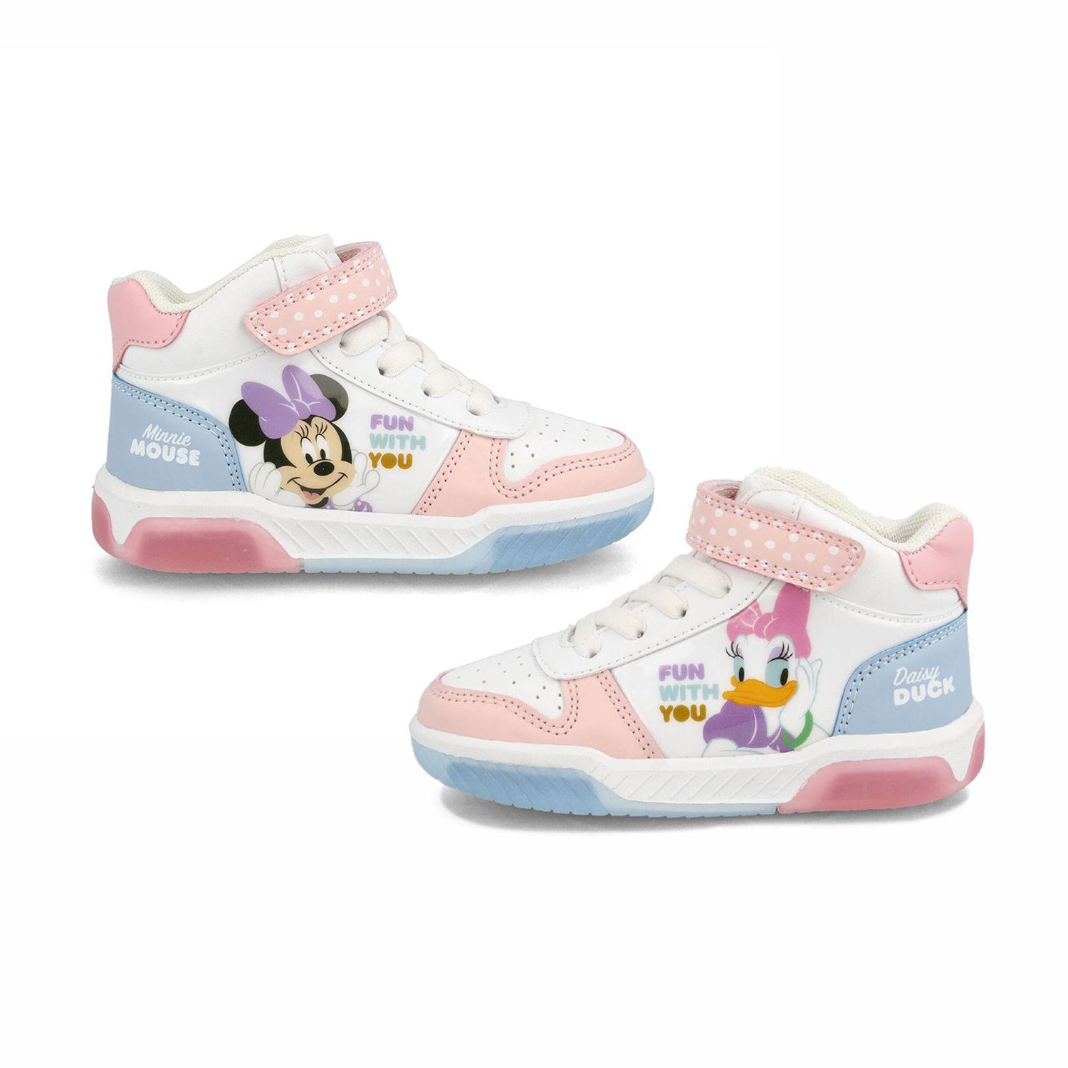 Botín Niña Bubblegummers Minnie Blanco-Rosado-5