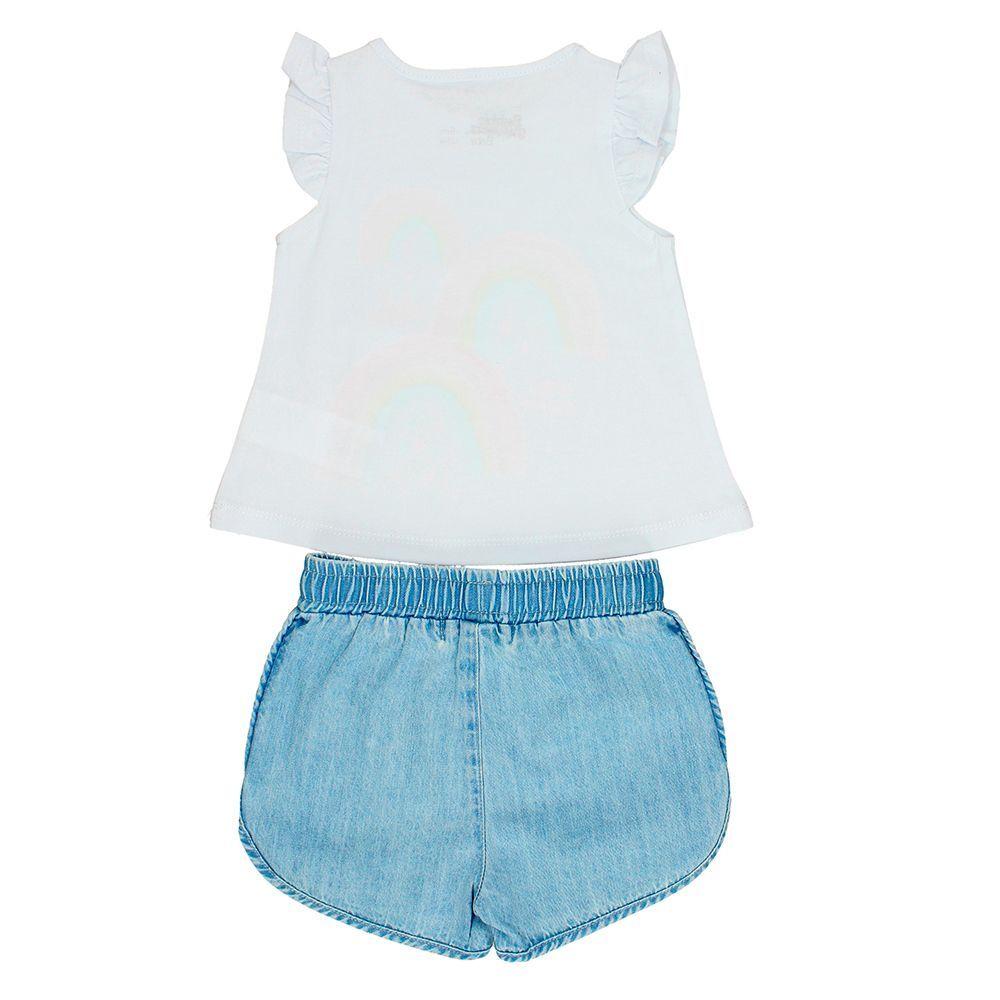 CONJUNTO NIÑA BUBBLEGUMMERS ELEVATED NATURE BLANCO CELESTE-1