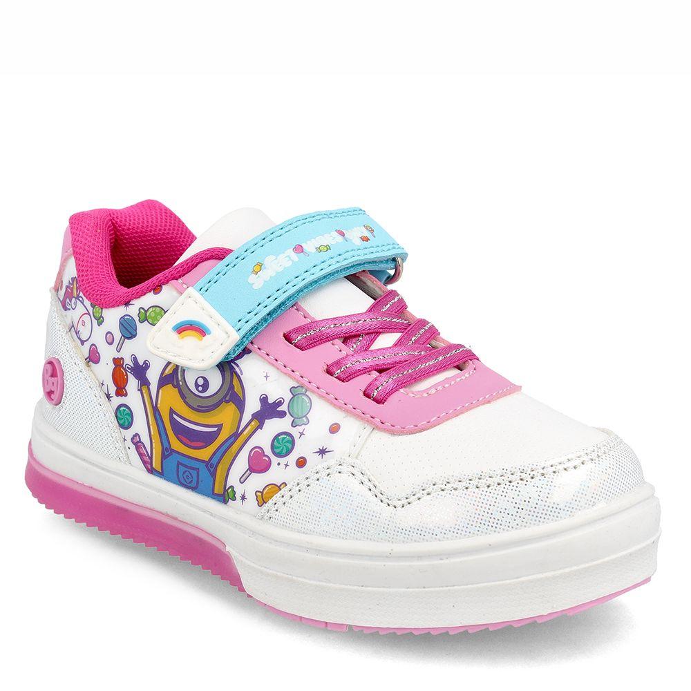 Zapatilla Niña Bubblegummers Minions Neon Blanco-Fucsia-0