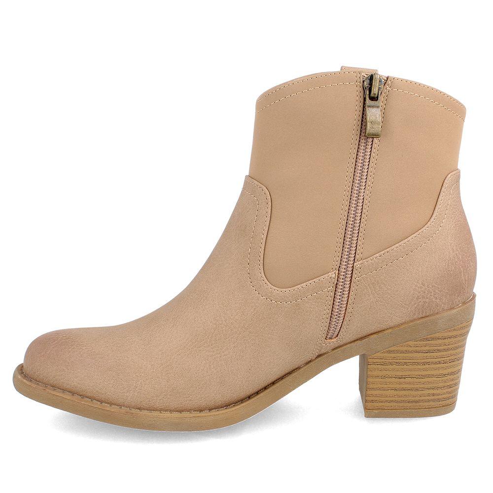 BOTÍN TEXANO MUJER BATA TOBIN BEIGE-1