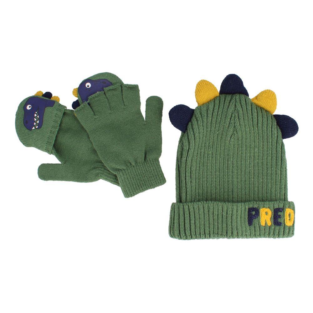 PACK GORRO Y GUANTES NIÑO BUBBLEGUMMERS SINERGY VERDE-1