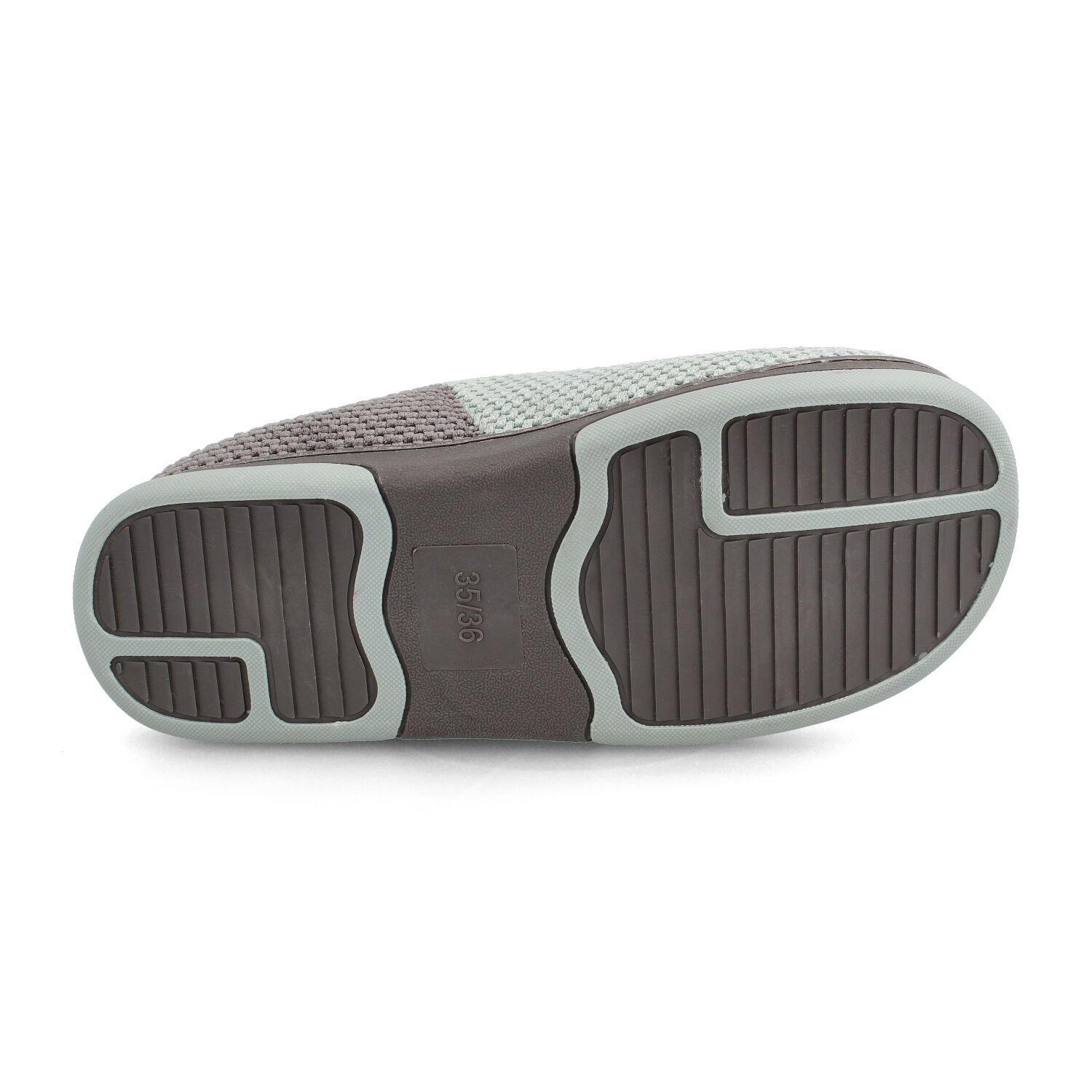 Pantufla Mujer Bata Lola Gris-Menta-4