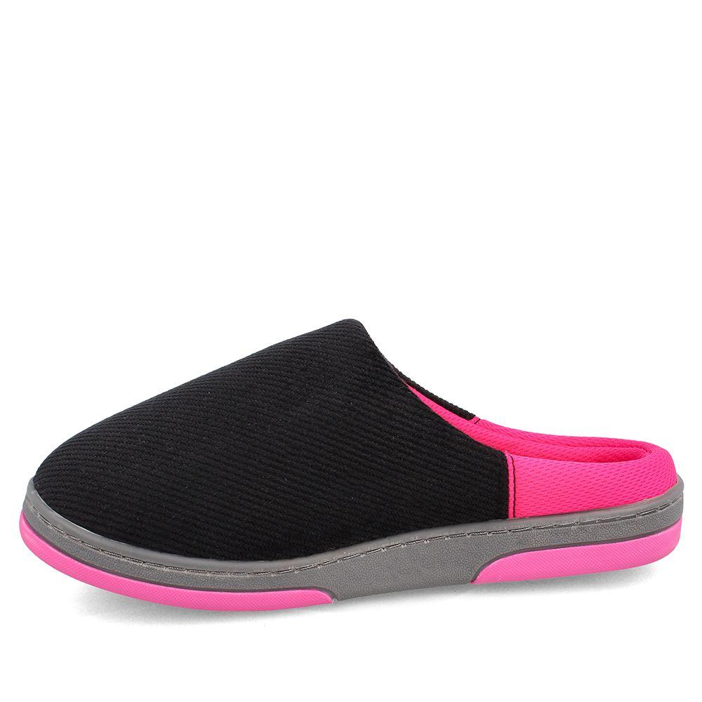 Pantuflas Mujer Bata Jeju Negro-Fucsia-1