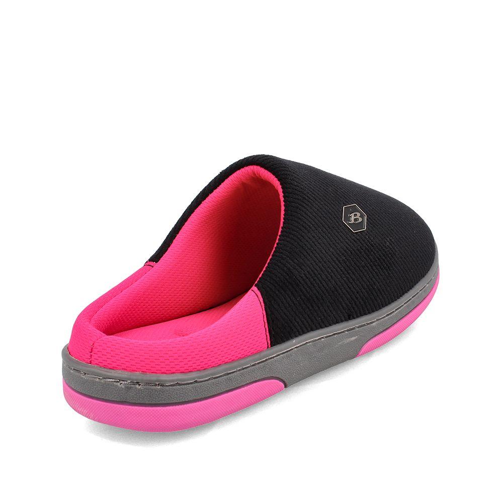 Pantuflas Mujer Bata Jeju Negro-Fucsia-3