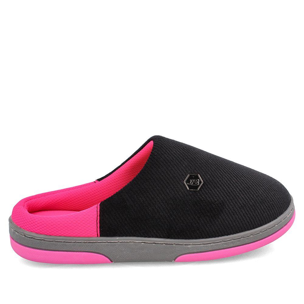 Pantuflas Mujer Bata Jeju Negro-Fucsia-4