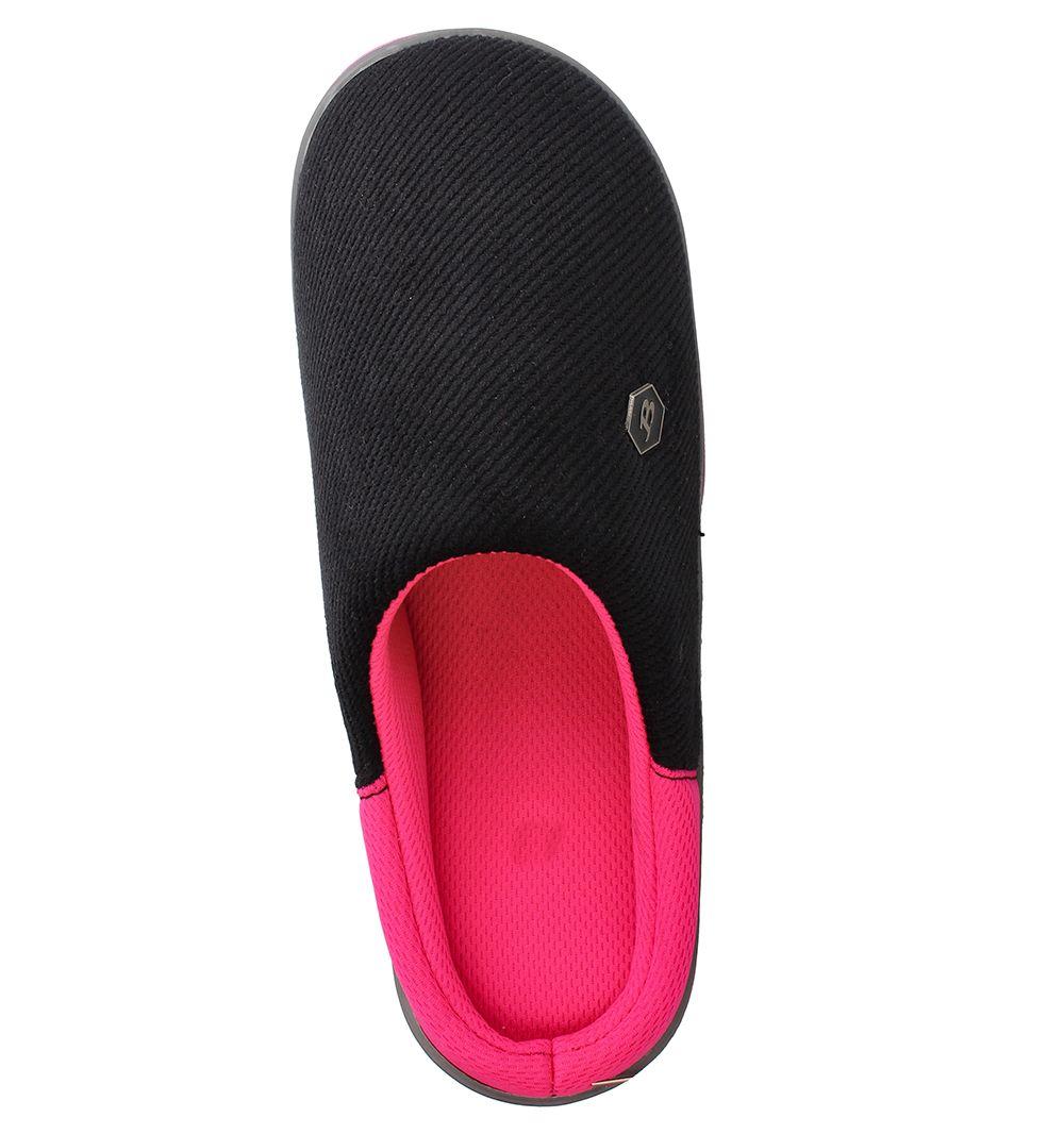 Pantuflas Mujer Bata Jeju Negro-Fucsia-5