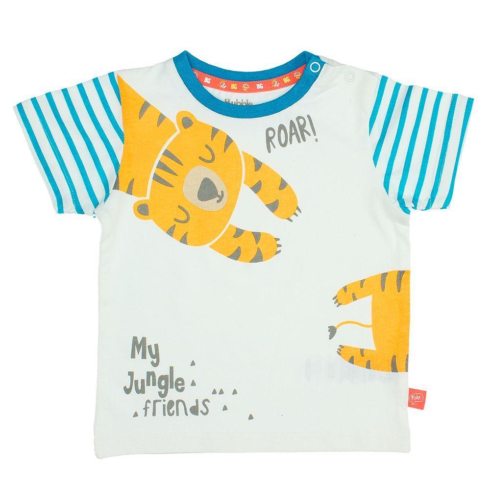 POLERA NIÑO BUBBLEGUMMERS ELEVATED NATURE BLANCO TIGRE-0