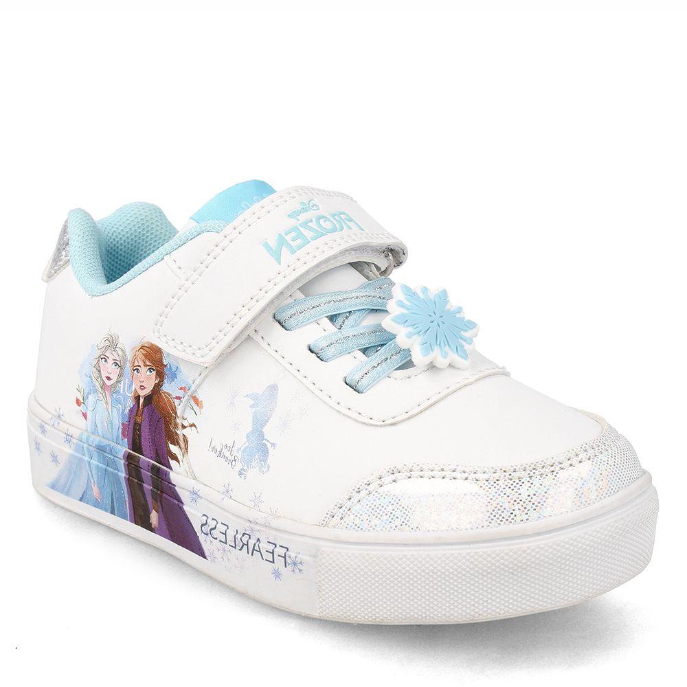 Zapatilla Niña Bubblegummers Luces Frozen Disney Blanco-Celeste-1