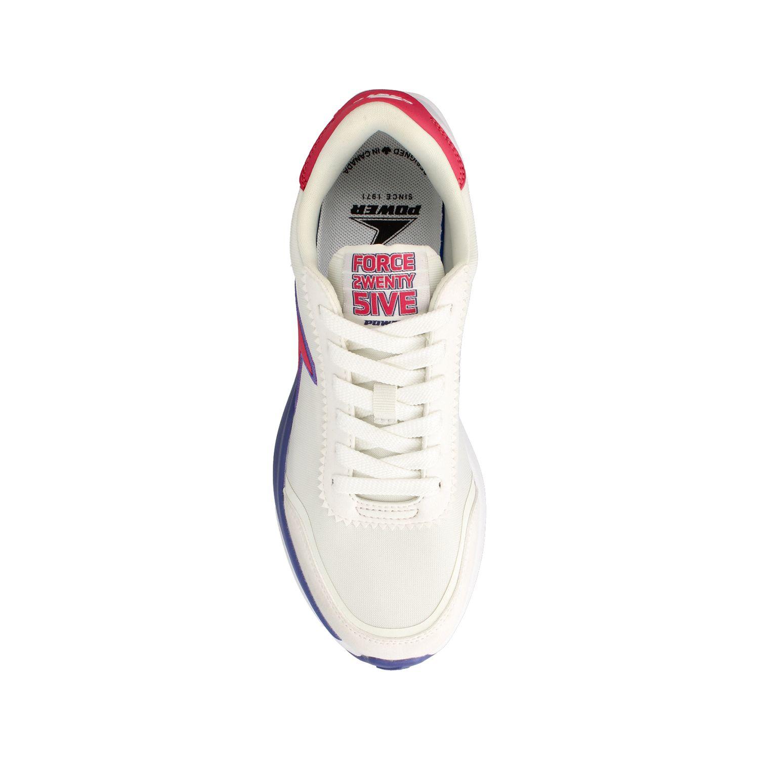 Zapatilla Mujer Power Force 25 Retoro Blanco-Fucsia-3