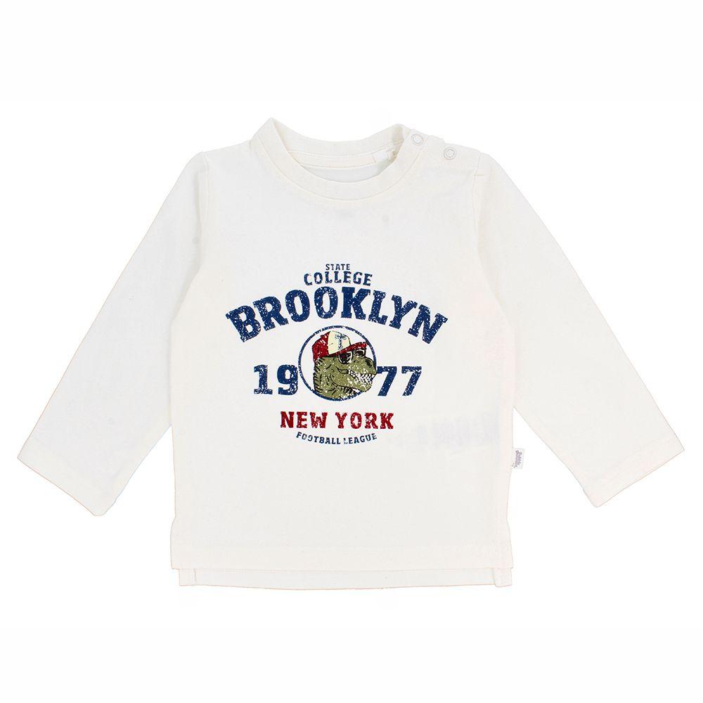 Polera Manga Larga Niño Bubblegummers Mateo Crema-0