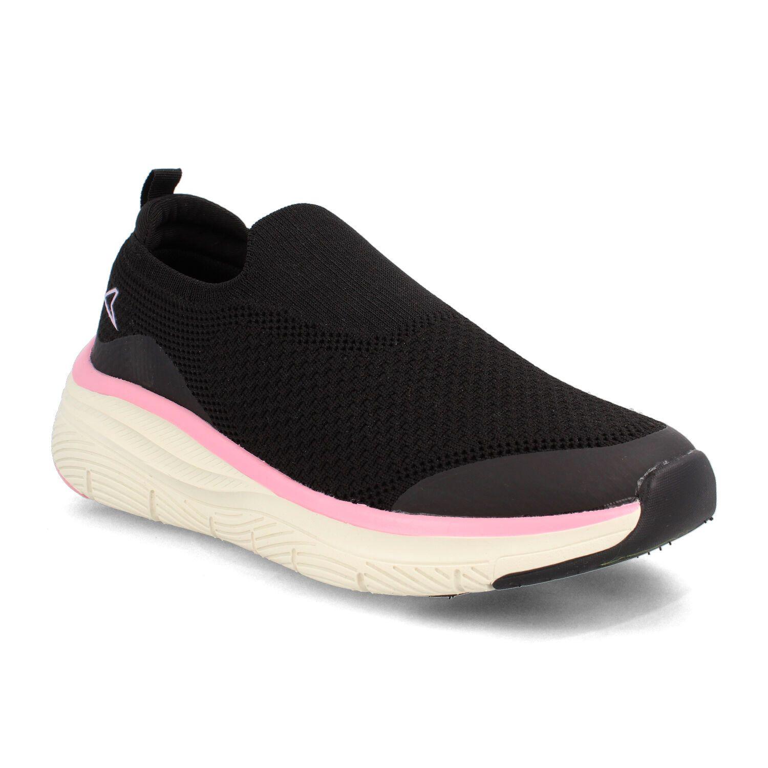 Zapatilla Mujer Power Helca Slip Negro-Rosado-1