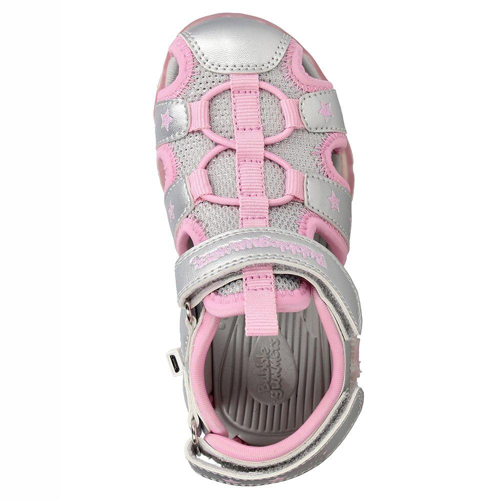 Sandalia  Niña Bubblegummers Unai Plateado-Rosado-5