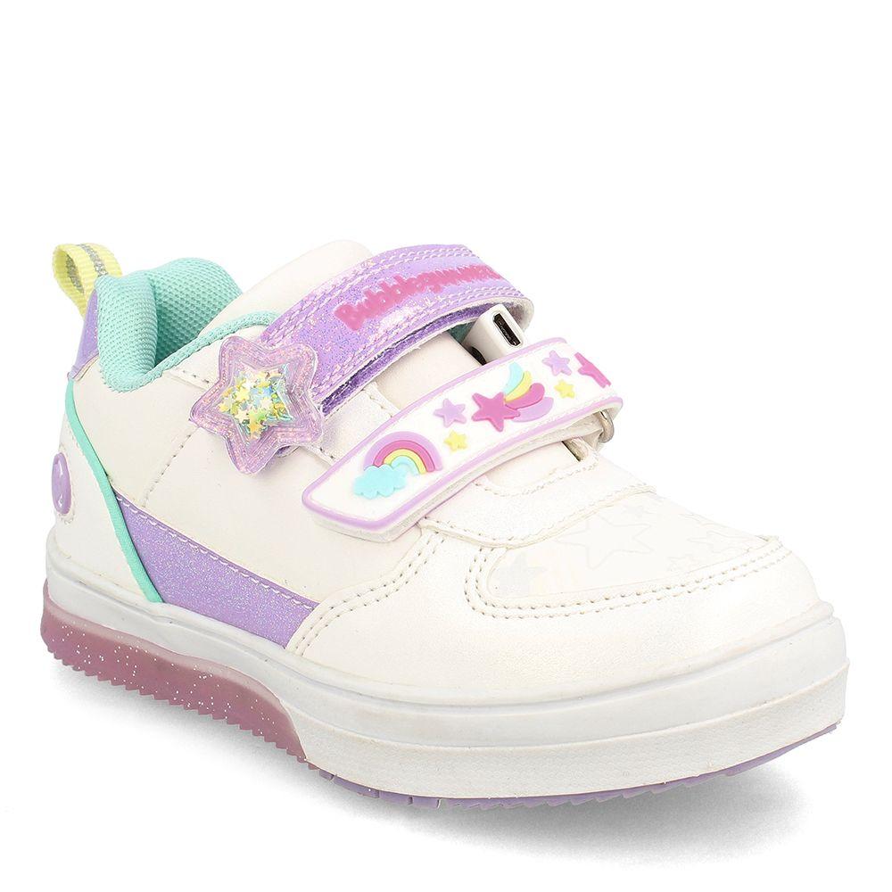 Zapatilla Niña Bubblegummers Luces Neon Blanco-Lila-0