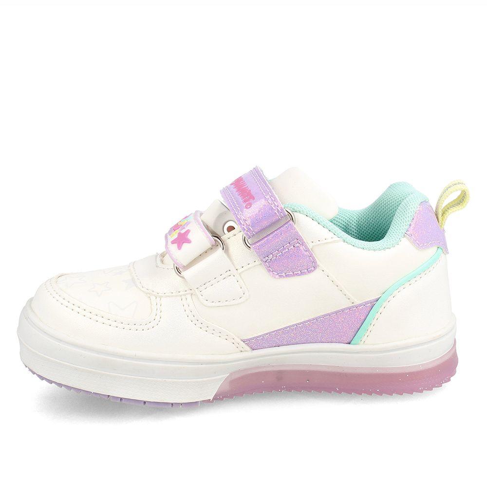 Zapatilla Niña Bubblegummers Luces Neon Blanco-Lila-1