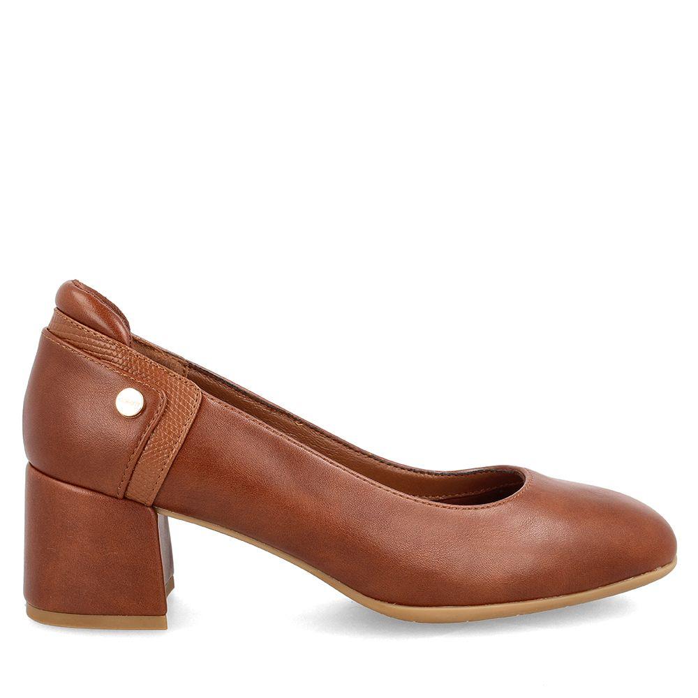 Zapato Taco Mujer Bata Comfit Floral Camel-0